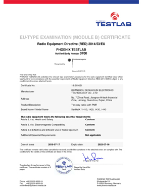 eu-Typ-Prüfung (Modul b) Zertifikat